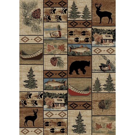 Sleep Ez 2 ft. 3 in. x 7 ft. 7 in. American Destination Mountain Solitude Area Rug, Multi Color SL2109888